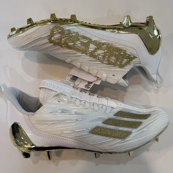 Adidas Adizero White Gold Metallic Football Cleats GX5122 Men Size 8.5 New Rare main image 6